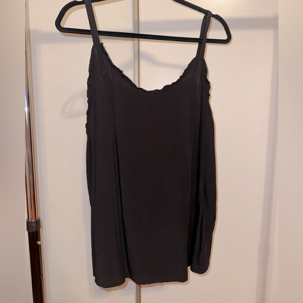 Old Navy Black Ruffle V-neck Cami Tank